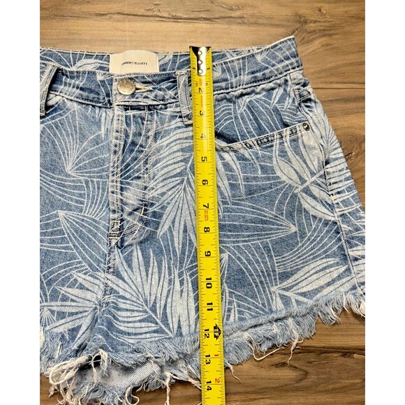 Current Elliott Shorts Womens 29 Blue Denim Cut Off Wily Palm Leaf - Picture 3 of 7